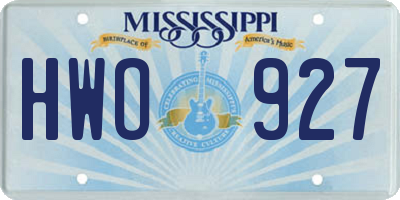 MS license plate HWO927
