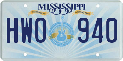 MS license plate HWO940