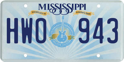 MS license plate HWO943