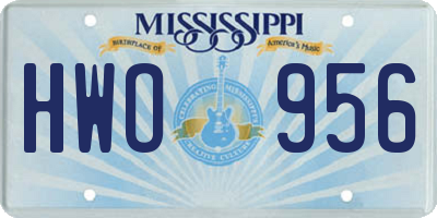 MS license plate HWO956