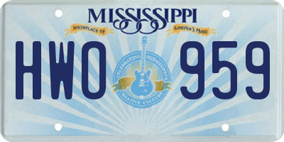MS license plate HWO959