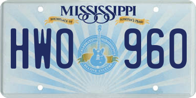 MS license plate HWO960