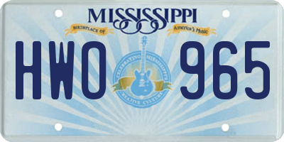MS license plate HWO965