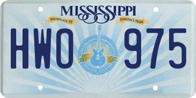 MS license plate HWO975