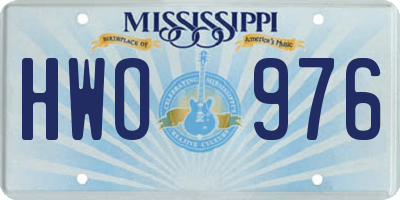 MS license plate HWO976