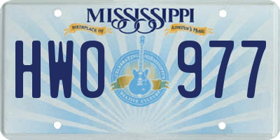 MS license plate HWO977