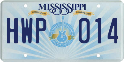 MS license plate HWP014