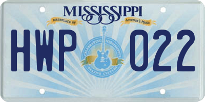 MS license plate HWP022