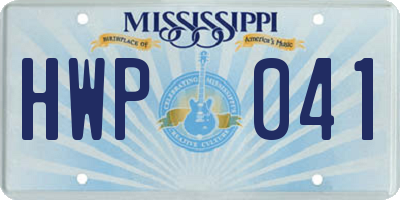 MS license plate HWP041