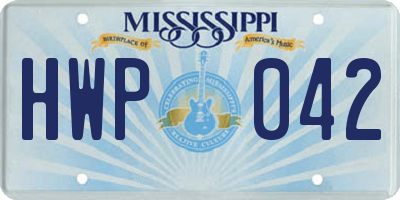 MS license plate HWP042