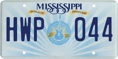 MS license plate HWP044