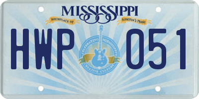 MS license plate HWP051