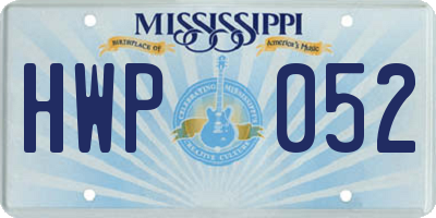 MS license plate HWP052