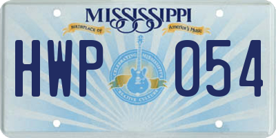 MS license plate HWP054