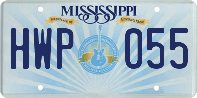 MS license plate HWP055