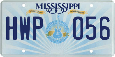 MS license plate HWP056