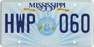 MS license plate HWP060