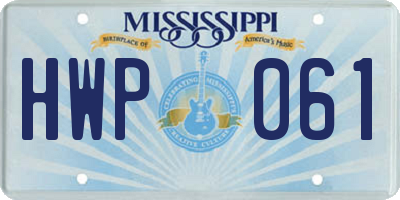MS license plate HWP061