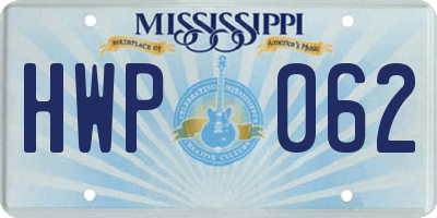 MS license plate HWP062