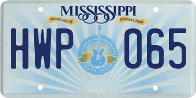 MS license plate HWP065