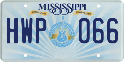 MS license plate HWP066