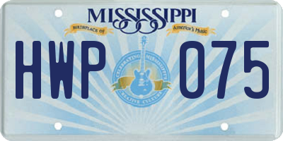 MS license plate HWP075