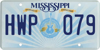 MS license plate HWP079