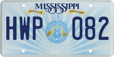 MS license plate HWP082