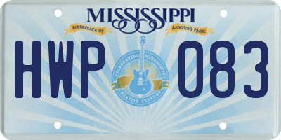 MS license plate HWP083