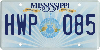 MS license plate HWP085