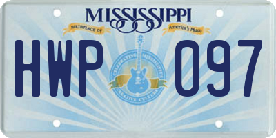 MS license plate HWP097