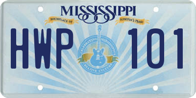 MS license plate HWP101