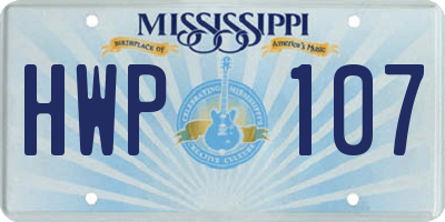 MS license plate HWP107