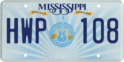 MS license plate HWP108