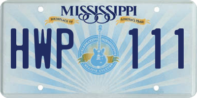 MS license plate HWP111