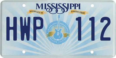MS license plate HWP112