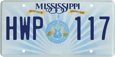MS license plate HWP117