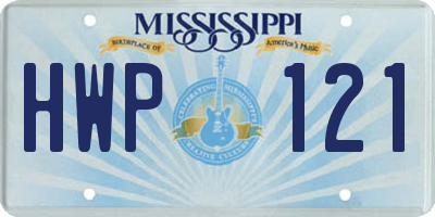 MS license plate HWP121