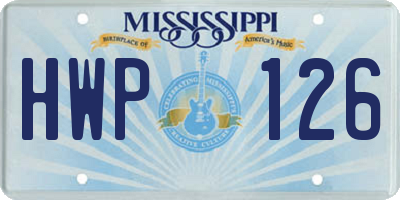 MS license plate HWP126