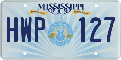 MS license plate HWP127