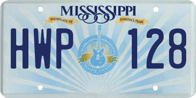 MS license plate HWP128