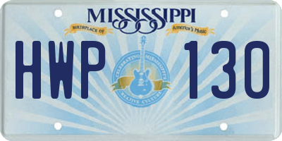 MS license plate HWP130
