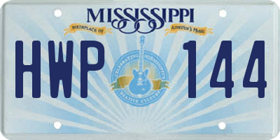 MS license plate HWP144