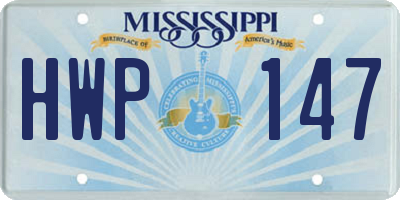 MS license plate HWP147