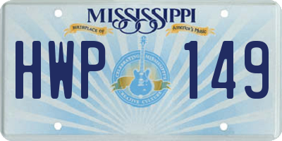 MS license plate HWP149