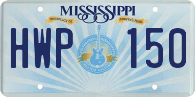 MS license plate HWP150