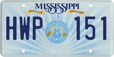 MS license plate HWP151