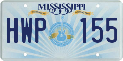 MS license plate HWP155