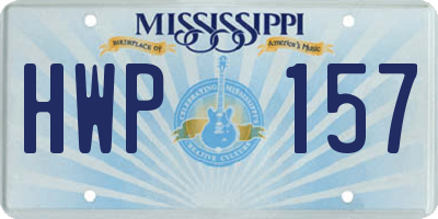 MS license plate HWP157