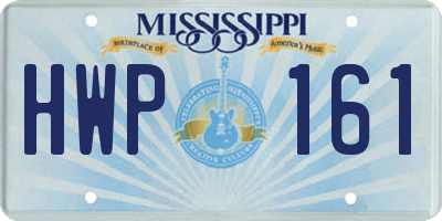 MS license plate HWP161